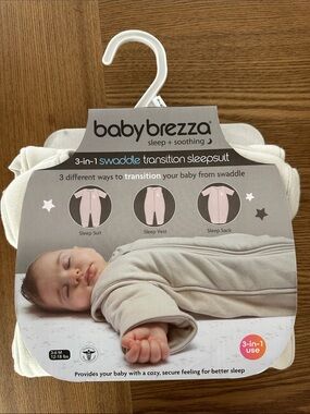 Baby Brezza 3-in-1 Swaddle Transition Sleepsuit in Cream